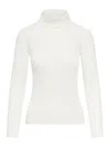 Max Mara Acume Virgin Wool Turtleneck Sweater In White