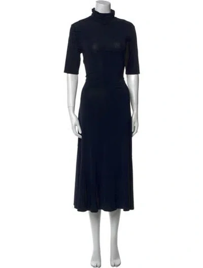 Pre-owned Max Mara Turtleneck Long Dress In Black