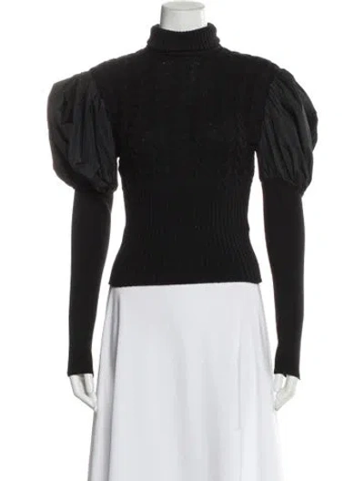 Pre-owned Max Mara Turtleneck Long Sleeve Top In Black