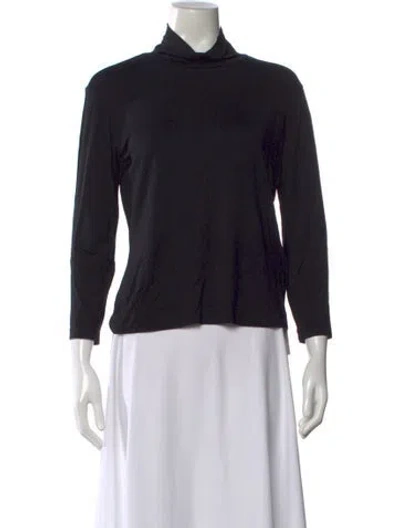 Pre-owned Max Mara Turtleneck Long Sleeve Top In Black