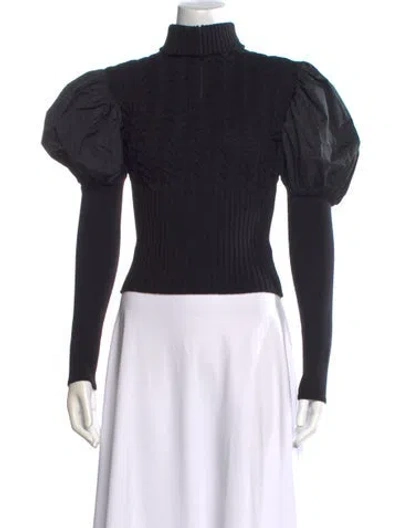 Pre-owned Max Mara Turtleneck Long Sleeve Top In Black