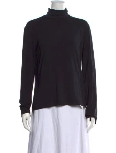 Pre-owned Max Mara Turtleneck Long Sleeve Top In Black