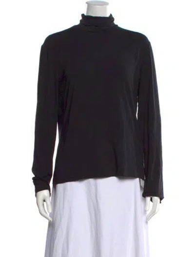 Pre-owned Max Mara Turtleneck Long Sleeve Top In Black