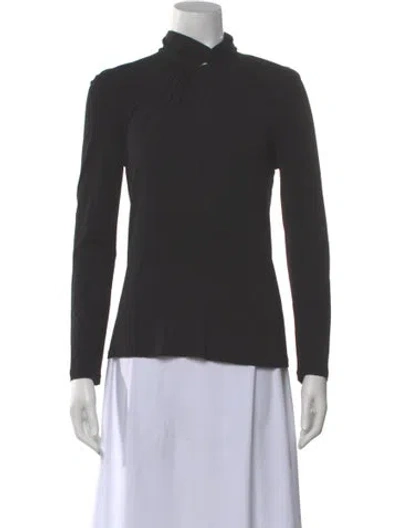 Pre-owned Max Mara Turtleneck Long Sleeve Top In Gray