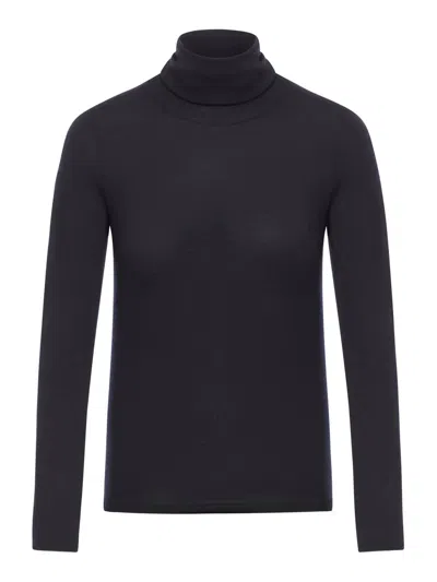 Max Mara Turtleneck Long-sleeved Knitted Top In Black