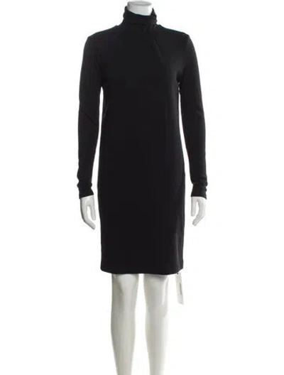 Pre-owned Max Mara Turtleneck Mini Dress In Gray