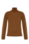 Max Mara Patroni Cashmere Turtleneck  Sweater In Leather Brown