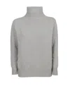 Max Mara Cashmere Polo-neck Sweater In Gray