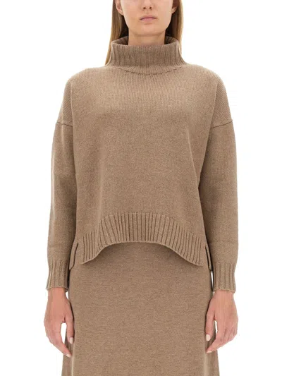 Max Mara Turtleneck Shirt In Neutral