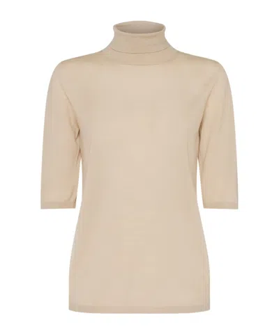 Max Mara Turtleneck Sweater In Neutral