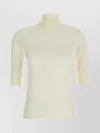 Max Mara Turtleneck Sweater 3/4 Sleeves In Neutrals