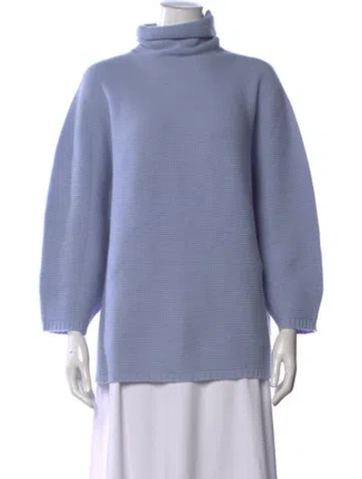Pre-owned Max Mara Turtleneck Sweater In Blue