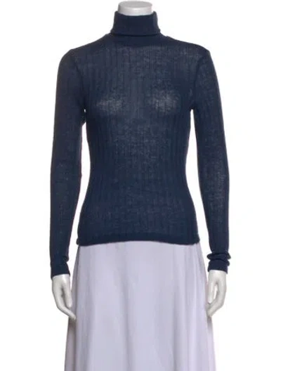 Pre-owned Max Mara Turtleneck Sweater In Blue