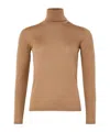Max Mara Saluto Virgin Wool Turtleneck Sweater In Brown
