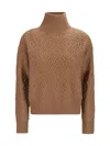Max Mara Valdese Wool And Cashmere Sweater In Cammello