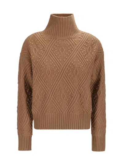 Max Mara Valdese Wool And Cashmere Sweater In Brown