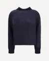 Max Mara Turtleneck Sweater In Brushed Mohair-blend Yarn In Blue