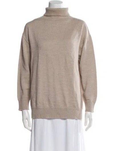 Pre-owned Max Mara Turtleneck Sweater In Neutral