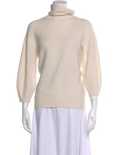 Pre-owned Max Mara Turtleneck Sweater In Neutral
