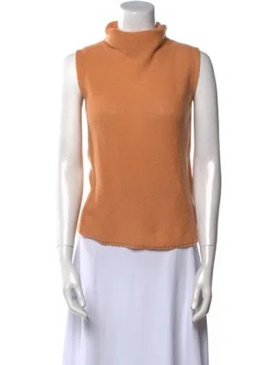 Pre-owned Max Mara Turtleneck Sweater In Orange
