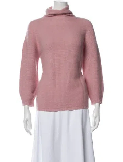 Pre-owned Max Mara Turtleneck Sweater In Pink