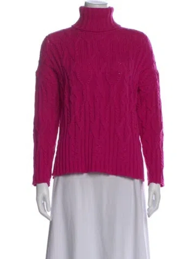 Pre-owned Max Mara Turtleneck Sweater In Pink