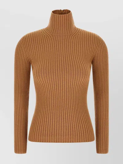 MAX MARA TURTLENECK SWEATER RIBBED TEXTURE