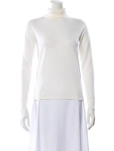 Pre-owned Max Mara Turtleneck Sweater In White