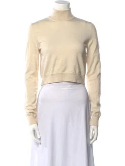 Pre-owned Max Mara Turtleneck Sweater In White