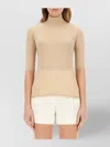 Max Mara Turtleneck Top Elbow-length Sleeves In Neutral