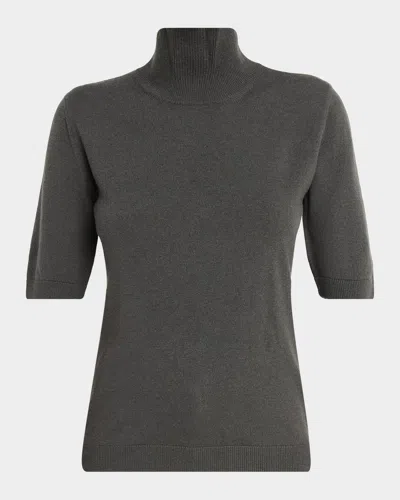 Max Mara Turtleneck Wool Knit Sweater In Green