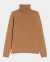 Max Mara Saluto Virgin Wool Turtleneck Sweater In Brown