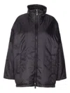 Max Mara Turtleneck Zip-front Raincoat In Black