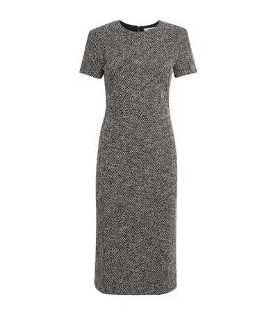 Max Mara Tweed Midi Dress In Black