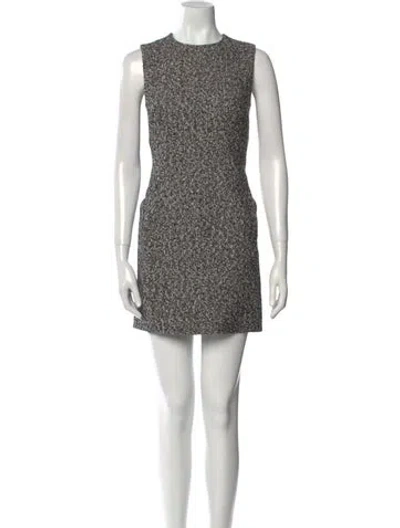 Pre-owned Max Mara Tweed Mini Dress In Black