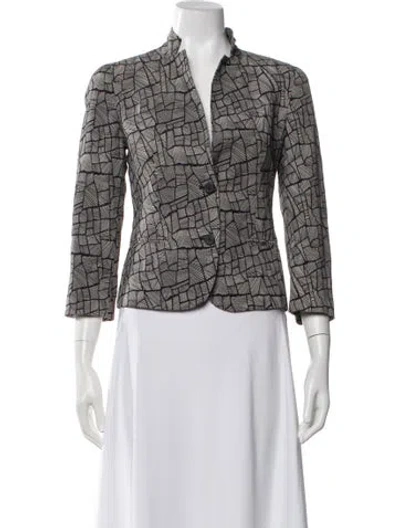 Pre-owned Max Mara Tweed Pattern Blazer In Black
