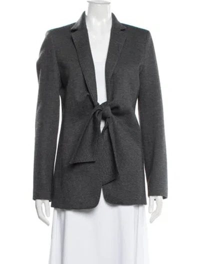 Pre-owned Max Mara Tweed Pattern Blazer In Gray