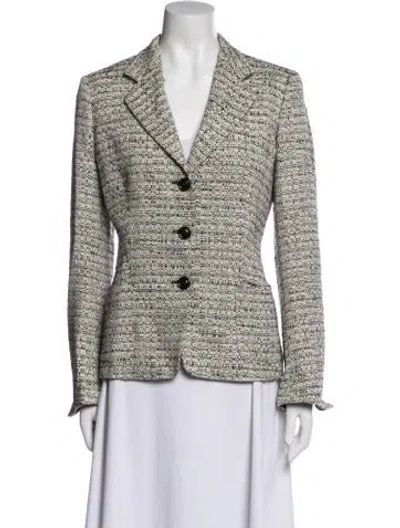 Pre-owned Max Mara Tweed Pattern Blazer In Neutral