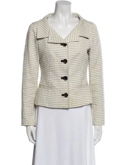Pre-owned Max Mara Tweed Pattern Blazer In Neutral