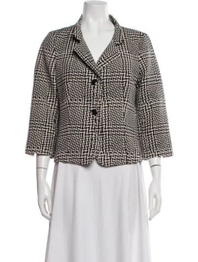 Pre-owned Max Mara Tweed Pattern Blazer In Neutral