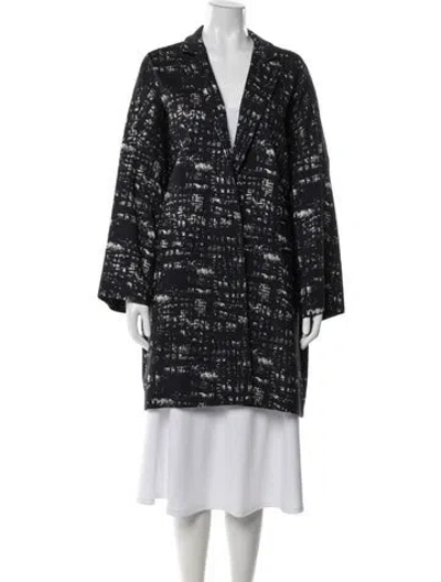 Pre-owned Max Mara Tweed Pattern Coat In Blue