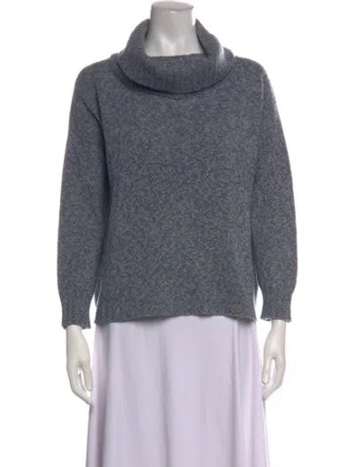 Pre-owned Max Mara Tweed Pattern Crew Neck Sweater In Grey