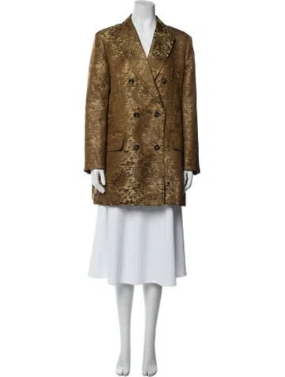 Pre-owned Max Mara Tweed Pattern Evening Jacket In Brown