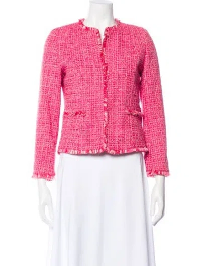 Pre-owned Max Mara Tweed Pattern Evening Jacket In Pink