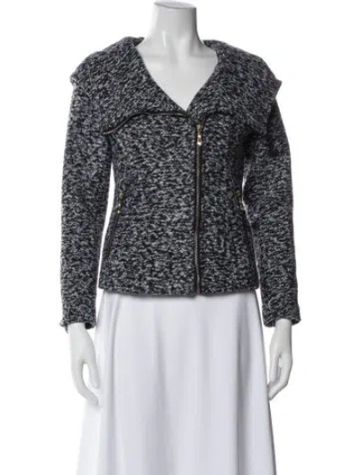 Pre-owned Max Mara Tweed Pattern Evening Jacket W/ Tags In Blue