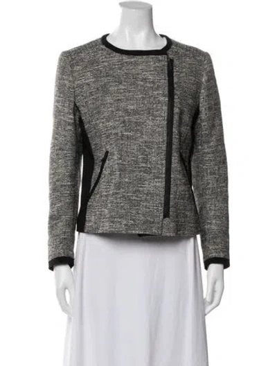 Pre-owned Max Mara Tweed Pattern Jacket In Gray