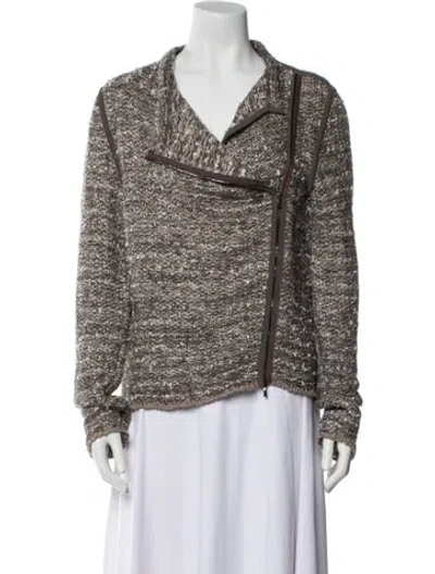 Pre-owned Max Mara Tweed Pattern Jacket In Neutral