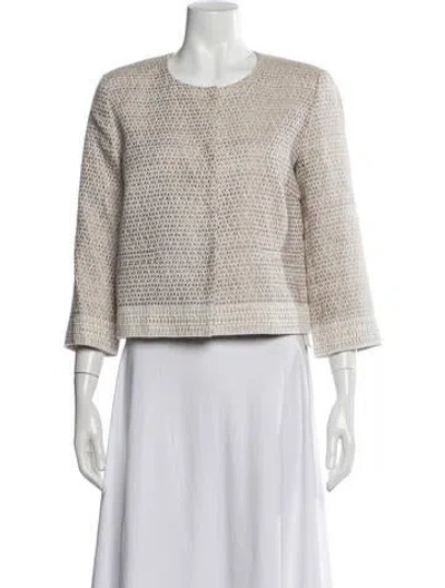 Pre-owned Max Mara Tweed Pattern Jacket In Neutral