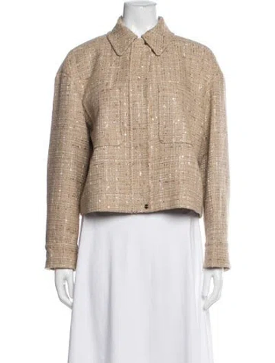 Pre-owned Max Mara Tweed Pattern Jacket W/ Tags In Neutrals