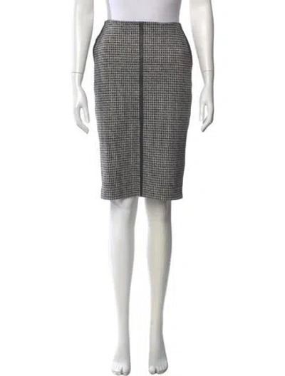 Pre-owned Max Mara Tweed Pattern Knee-length Skirt In Gray